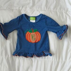 Classic whimsy shirt . Customize pumpkin ruffle sleeve 18 months.
